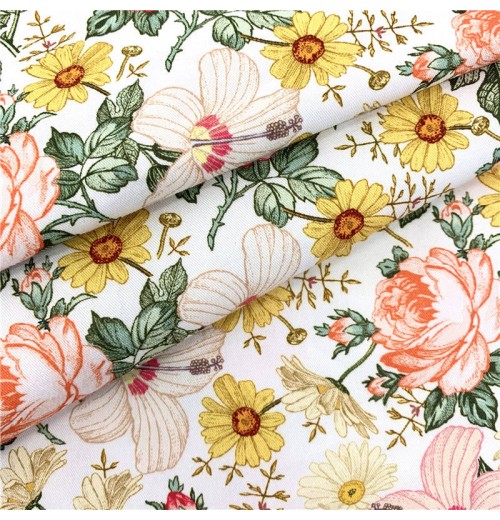 Fashion 100% Cotton Floral Printed Fabric Floral Print Organic Knitted Fabric For Baby Clothing And Dress