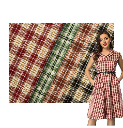 wholesale breathable jacquard scottish check fabric 100% cotton tartan plaid fabric for shirts/check fabric cotton