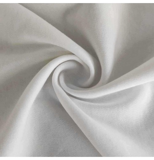 Manufacturers High Quality Solid Super Soft 40S White 100% Organic Cotton Knitted Plain Jersey Fabric For T-shirt