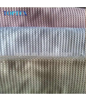 Hot Selling 100% Cotton Waffle Solid Dyed Fabric Anti-Static For Bath Robes And Bath Towel In Stock