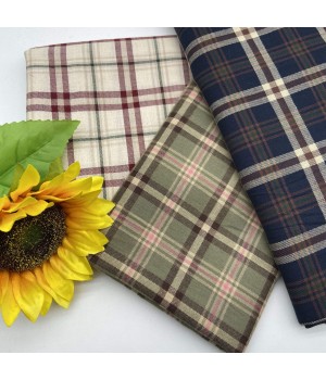 Yarn dye 150GSM check pattern 60% Cotton 40% Polyester 100 cotton fabric for school uniform use