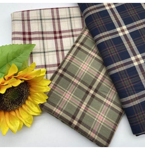 Yarn dye 150GSM check pattern 60% Cotton 40% Polyester 100 cotton fabric for school uniform use