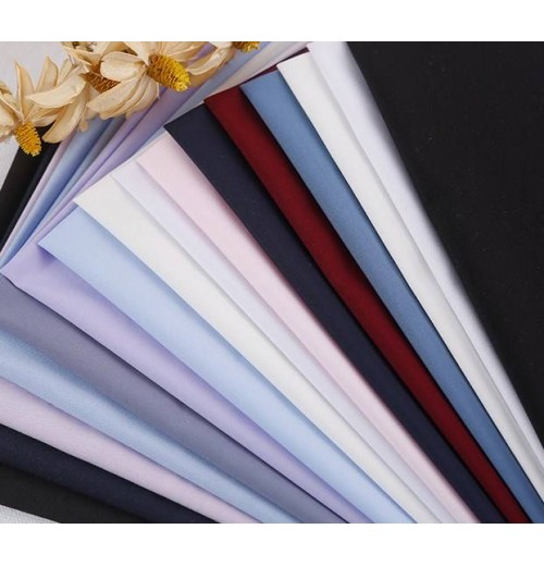 Custom Color CVC60/40 60% Cotton 150gsm Twill Fabric for Business Clothing Shirt Blouse