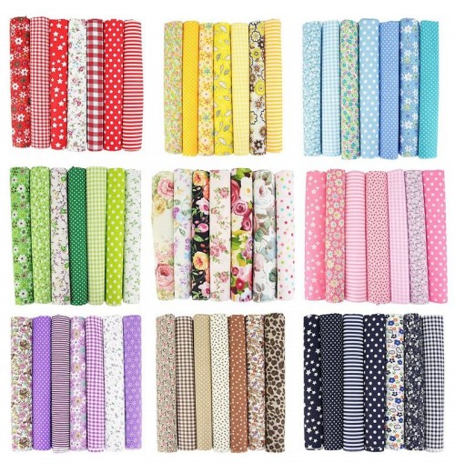 7Pcs/Bag Bundles Fat Quarter Cuts Pure Cotton Printed Patchwork Fabric For Diy Handcraft Quilting Sewing